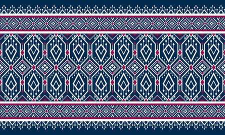 Geometric ethnic oriental pattern traditional Design for background,carpet,wallpaper,clothing,wrapping,Batik,fabric,Vector illustration.embroidery style.のイラスト素材