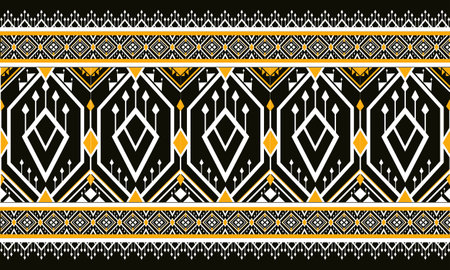 Geometric ethnic oriental pattern traditional Design for background,carpet,wallpaper,clothing,wrapping,Batik,fabric,Vector illustration.embroidery style.のイラスト素材