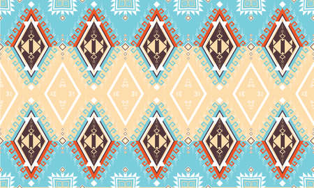 Geometric ethnic pattern.carpet,wallpaper,clothing,wrapping,batik,fabric,Vector illustration embroidery style.のイラスト素材