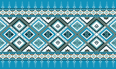 Geometric ethnic oriental seamless pattern traditional Design for background,carpet,wallpaper,clothing,wrapping,Batik,fabric,Vector illustration.embroidery style.のイラスト素材