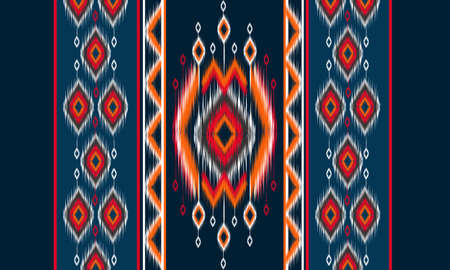 Geometric ethnic oriental ikat pattern traditional Design for background,carpet,wallpaper,clothing,wrapping,Batik,fabric,Vector illustration.embroidery style.のイラスト素材