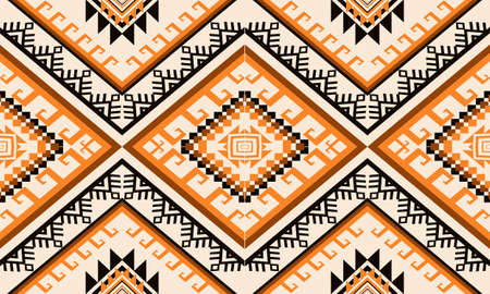 Geometric ethnic oriental ikat seamless pattern.のイラスト素材