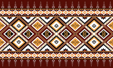 Geometric ethnic oriental seamless pattern traditional Design for background,carpet,wallpaper,clothing,wrapping,Batik,fabric,Vector illustration.embroidery style.のイラスト素材