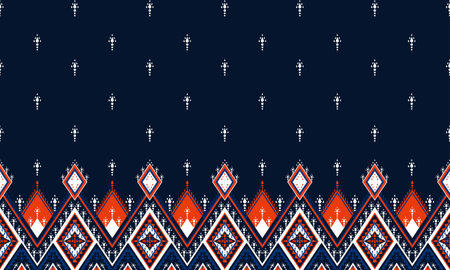 Geometric ethnic oriental ikat seamless pattern.のイラスト素材