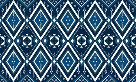 Geometric ethnic pattern embroidery .carpet,wallpaper,clothing,wrapping,batik,fabric,Vector illustration embroidery style.のイラスト素材