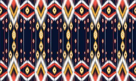 Ikat geometric folklore ornament with diamonds.Design forbackground,carpet,wallpaper,clothing,wrapping,Batik, fabric, Vector illustration.embroidery style.のイラスト素材