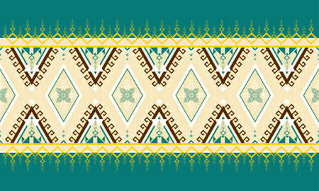 Geometric ethnic pattern.carpet,wallpaper,clothing,wrapping,batik,fabric,Vector illustration embroidery style.のイラスト素材