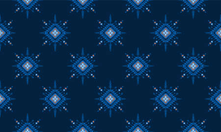 Geometric ethnic oriental ikat seamless pattern.のイラスト素材