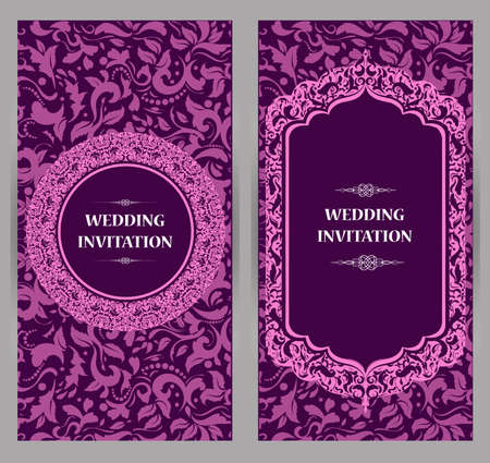 Purple wedding card backgroundの写真素材