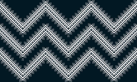 Geometric ethnic pattern embroidery .carpet,wallpaper,clothing,wrapping,batik,fabric,Vector illustration embroidery style.のイラスト素材