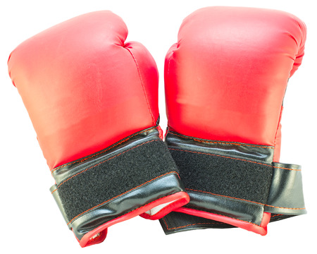 Red boxing gloves isolatedの写真素材