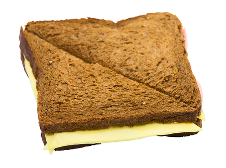 Sandwich of dark bread with cheeseの写真素材