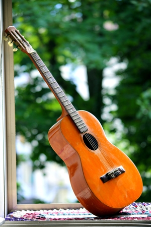 Guitar waitingの写真素材