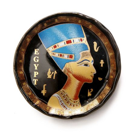 egypt plate, egypt souvenir, isolatedの写真素材