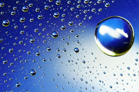 colored drops on the glass