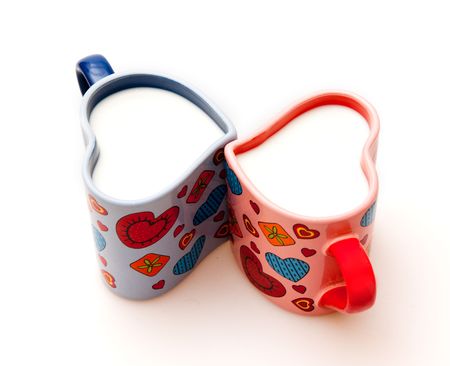 two cup, shape of heartの写真素材