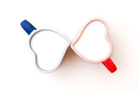 two cup, shape of heartの写真素材