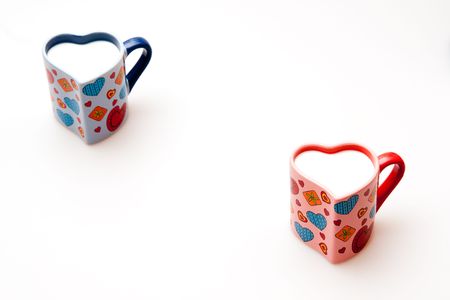 two cup, shape of heartの写真素材