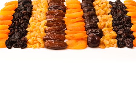 dried apricots, raisins and  datesの写真素材