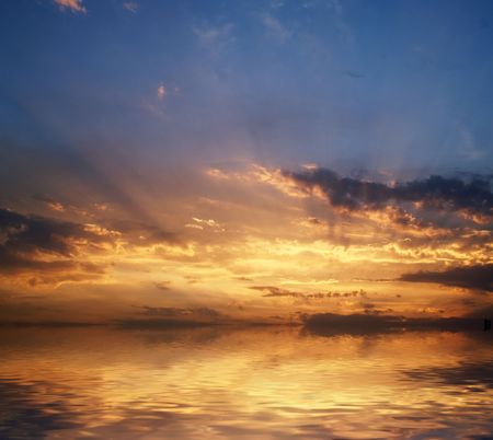 red clouds on the skyの写真素材