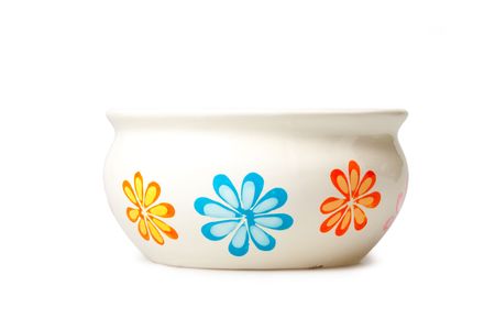 beautiful flowerpot isolated on whiteの写真素材