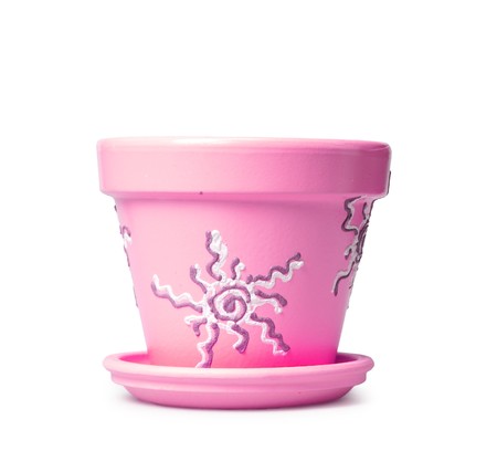 beautiful flowerpot isolated on whiteの写真素材