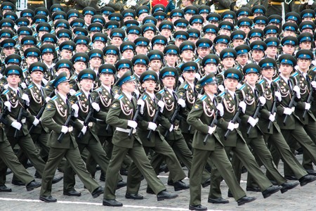 MOSCOW - 6 May 2010: Dress rehearsal of Military Parade on 65th anniversary of Victory in Great...