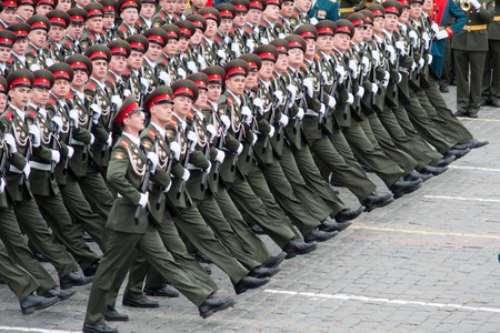 MOSCOW - 6 May 2010: Dress rehearsal of Military Parade on 65th anniversary of Victory in Great...