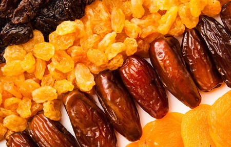 dried apricots, raisins and  datesの写真素材