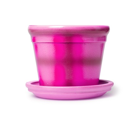 beautiful flowerpot isolated on whiteの写真素材