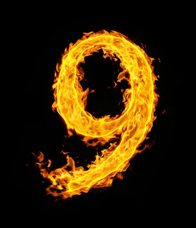 9 (nine), fire figureの写真素材