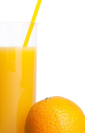 orange juice  isolated on whiteの写真素材