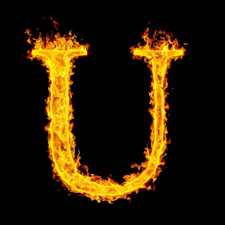 u ,fire letterの写真素材