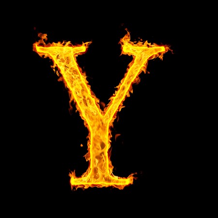 y ,fire letterの写真素材