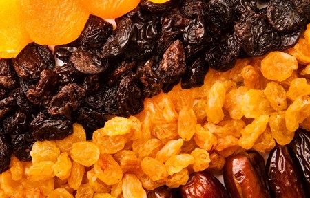 dried apricots, raisins and  datesの写真素材