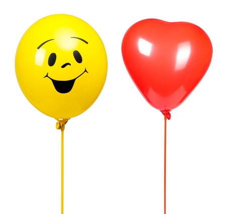 two balloons isolated on whiteの写真素材
