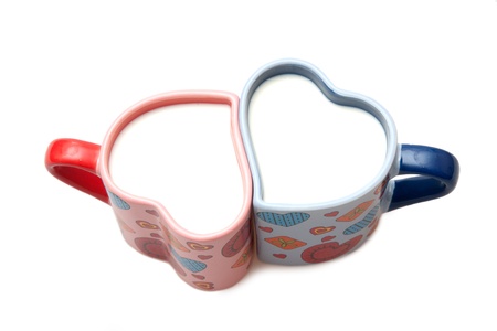 two cups isolated on whiteの写真素材