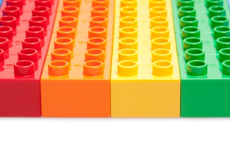 different color, bricks isoalted on white
