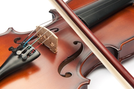 violin isolated on whiteの写真素材