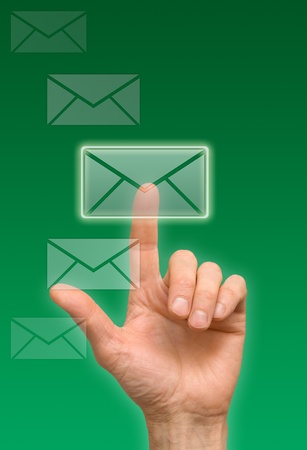 arm press the button (icon of letter)の写真素材