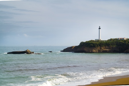 white lighthouse, blue sky, beaconの写真素材
