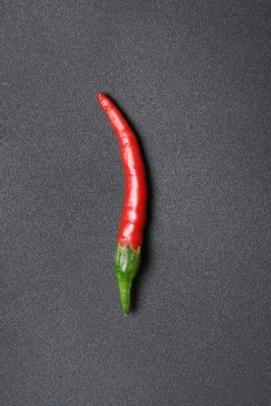 red hot chilli pepper on blackの写真素材