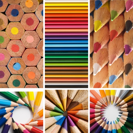 color pencils, collageの写真素材