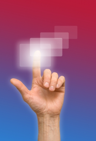 arm press the button, windowの写真素材