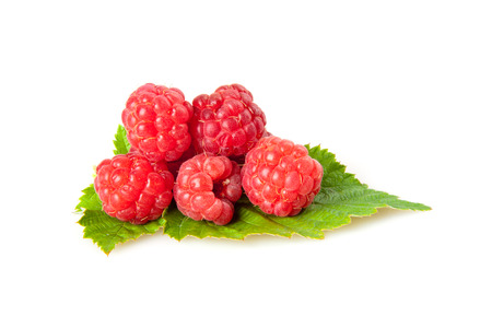 raspberries isolated on white