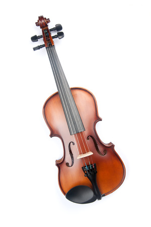 violin isolated on whiteの写真素材