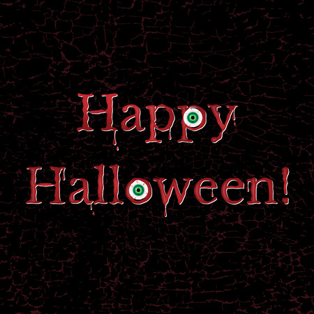 halloween postcard with eyes and grunge effectのイラスト素材