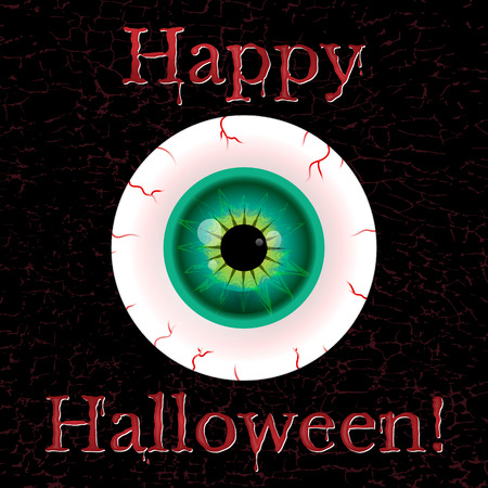 halloween greeting card with eyeball and grunge eggectのイラスト素材