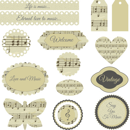 set of elegant scrapbooking elements on isolated backgroundのイラスト素材