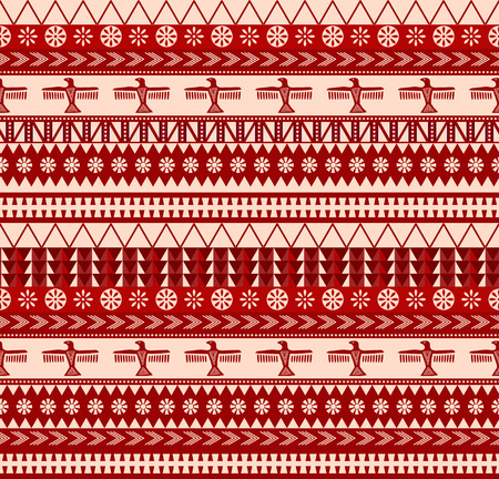 indigenous north american style vector seamless patternのイラスト素材